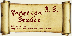Natalija Brukić vizit kartica